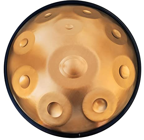 9 10 11 17 Noten Stahlzungentrommel 22 Zoll Handpan Meditationstrommel in d-Moll Hängetrommel mit Handpan-Ständer, Handpan-Koffer, langlebige Schlägel und staubfreies Tuch