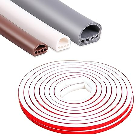 6M Türdichtung Dichtungsband Selbstklebend,Dichtung Türrahmen Flexibel,Gummidichtung Abdichtungsband Wasserdicht,Fensterdichtung Türdichtungen (Weiß, 14mm*12mm)