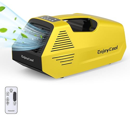 nommyair 2380BTU Tragbare Klimaanlagen - Enjoycool Mobile Klimaanlage mit Fernbedienung, Tragbares AC für Camping/Zelt/LKW Outdoor/RVs/Angeln oder Haustier (Batterie nicht enthalten)