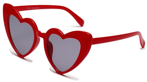 JCTAIFOO Liebe Herz geformte Sonnenbrille für Damen Vintage Cat Eye Retro Nette Mod Stil Hippie Party Brille