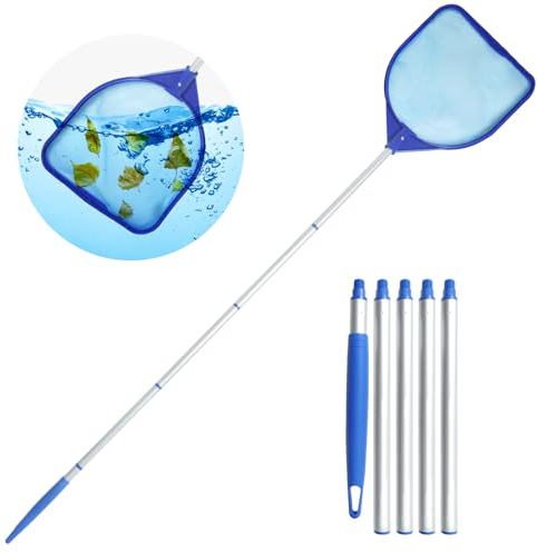 COVACURE Pool Kescher Pool Zubehör - 154 cm Poolkescher Feinmaschig mit Stab Teleskopstange für Pool, Teich,Outdoor