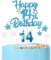 mciskin Happy 14th Birthday Candles Cake Toppers Set, Blue Number 14 Candle, Birthday Candles Cake Toppers for Girls Boys Birthday Decorations