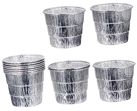 Sosoport 12stücke Teiliges BBQ Grill Fetteimer Liner Aus Hitzebeständigem Aluminiumfolie Verzinkter Tropfschutz Für Große Grills Einfach Zu Wechseln Für Outdoor Party Und Camping