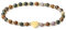 MetJakt Handgemachter Naturstein Perlenarmband 4MM Mini Stretch Armband Energiearmbänder 18k vergoldet Herz Armbänder für Damen Damenschmuck Echtes (Heliotrop)