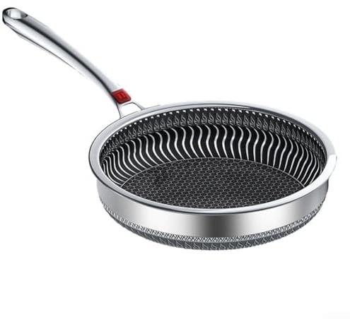 Sartén de acero inoxidable 316 de 26 cm, sartén antiadherente para el hogar, olla de inducción para cocina, restaurante (1 sartén)