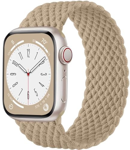 Maledan Trenzadas Correas Compatibles con Correa Apple Watch 40mm 41mm 38mm para Mujer Hombre, Correa Elástica Ajustable para iWatch Series 9 8 7 6 5 4 3 2 1 SE Ultra, Marrón