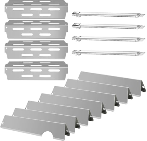 Grillbrenner Flavorizer Bars für Weber Genesis II E-410, S-410, Genesis II LX E-440, S-440, 66041, 66033, 66796, 67489, 67490, 67491, BBQ Gasgrill Ersatzteile Hitzeschutz (Silber)
