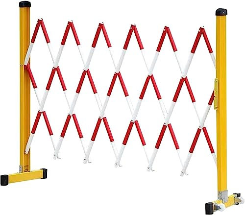 DRYIC Beweglicher, zusammenklappbarer Baustellenzaun, einziehbarer FRP-Rundrohrzaun (Red 1.2x6m)