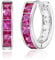 Linawe Silver Hoop Earrings for Women Trendy, Cartilage Stud Huggie Earrings, Hot Pink Cubic Zirconia Tragus Piercing Jewellery, Small Imitation Diamond Rhinestone Crystal Hoops