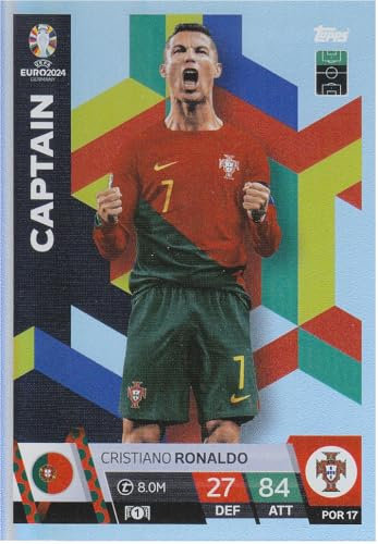 Topps Match Attax Euro 2024 Cristiano Ronaldo Portugal Kapitän Glitzer Sammelkarte POR 17