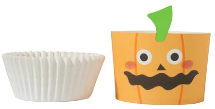 PME Halloween Baking Cups with Cupcake Cases - Jack-o-Lantern (Set of 12)