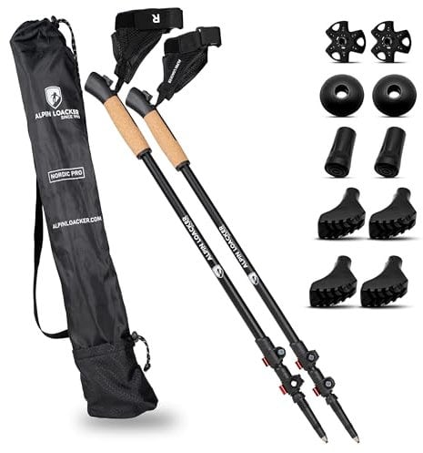 ALPIN LOACKER Leichte Nordic Walking Stöcke Damen und Herren I Trekkingstöcke für Asphalt und Bergsport