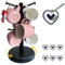 OMISHINE Tassenhalter mit Namensschildern, 360° Drehbare Tassenständer Stehend für Küche - Tassenbaum Tassen Organizer, Schwarzer Tassen Halterung für 6 Becher, Kaffeeaccessoires.