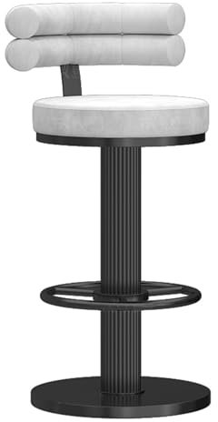 ZXXDSMYF Barhocker, Barhocker mit Sitz, Barhocker mit Verstellbarer Thekenhöhe für Kücheninsel/Goldenes Bein, graues Polster/45–60 cm