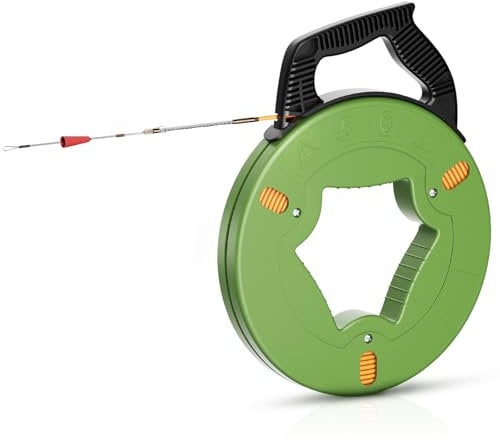 Ovshnrr 60m Aiguille Electricien, 4mm Tire Fils Electrique, Tire Fil Cable avec Ressorts de Guidage pour Installation Câbles électriques