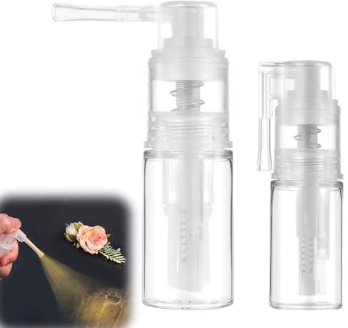 Yuanchu Pulverizador de polvo brillante, 2 unidades, 14 ml + 35 ml, portátil, extraíble, recipiente para botellas de spray transparente, botella pulverizadora multiusos de plástico vacío