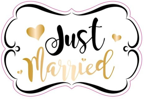 Hrlace Just Married Autodekorationen Hochzeits Auto Dekorationen Just Married Autofenster Aufkleber Just Married Automagnete Schild Banner Hochzeit Deko für Flitterwochen Wedding Magnetaufkleber