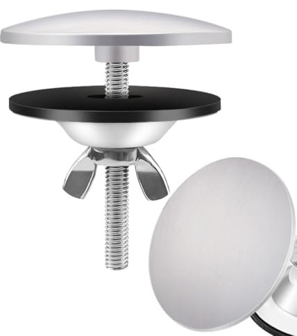 Cache-trou d'évier de cuisine de 5,1 cm en acier inoxydable pour lavabo de cuisine, bouchon en métal, décoration scellée (nickel brossé)