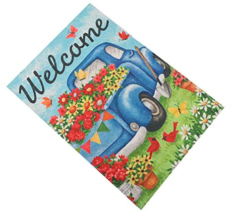 Yardwe Gartendeko Flagge Willkommen Gartenflagge Vertikale Hofflagge Doppelseitige Outdoor Banner Dekorative