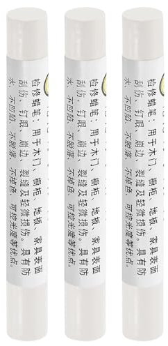 sourcing map Furniture Repair Crayons, 3Pcs - Wood Wax Filler Stick, Furniture Markers Touch Up - for Scratches Holes Tables Desks Wooden Floors Cover Ups, Grey White