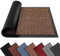 FB FunkyBuys Washable Dirt Trapper Door Mats Indoor & Outdoor, Heavy Duty Non Slip Doormats, Rubber Backed Floor Mat, Super Absorbent Front Door Mat, Entrance Rug (Brown-waved, 50cm x 80cm)