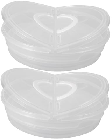 FONDOTIN 2pcs Food Storage Containers Lids and Handles Pizza Dough Proofing Container for Leftover Cake and Pizza Storage in Fridge