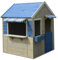 Kangui - Maison de jardin enfant extérieur - Cabane en Bois avec plancher - Toit étanche - Bleu et Blanc