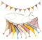 Ovanda Wimpelkette Outdoor,2.5m 10 Flaggen Wimpelkette Wetterfest, Einschulung Deko, Wimpelkette Geburtstag, Regenbogen Girlande Deko für Hochzeit Geburtstag Kinderzimmer Party Garden Dekoration