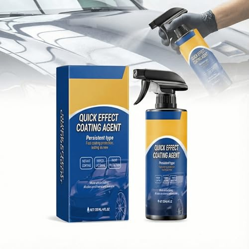 Qublex Quick Effect Car Coating Spray – Ceramic Coating & Polish Agent for Deep Shine, Car Paint Protection, High Gloss Car Spray Wax, Scratch Repair & Water-Repellent Finish (120ml)