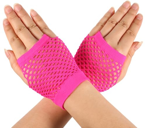 Mikovivi Gants Résille, Mitaines Courtes en Nylon Accessoires Punk Vêtements Emo Tendance Accessoires Gothiques pour Femme Fête d'Halloween