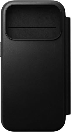 NOMAD Modern Leather Folio | für iPhone 17 Pro | Schutzhülle aus Polycarbonat und hochwertigem Echtleder Ummantelung | MagSafe-kompatibel | Black