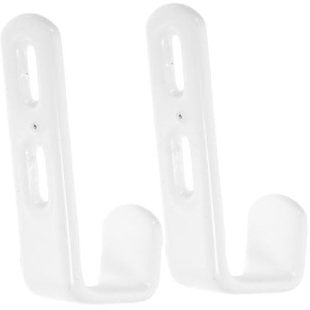 DOITOOL 2 pièces Crochets pour Échelle de Lit Superposé Supports Fer Blanc Fixation Facile Sans Outils Accroche Échelle Murale Polyvalente pour Optimiser Espace et Décorer la Chambre