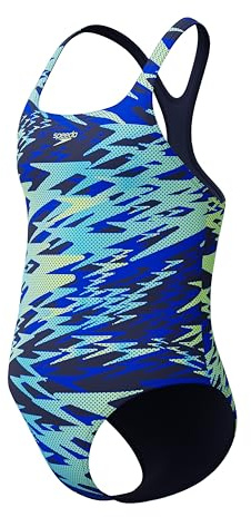 Speedo Mädchen-Badeanzug mit Hyperboom-Print, Medaillengewinner, Peacoat