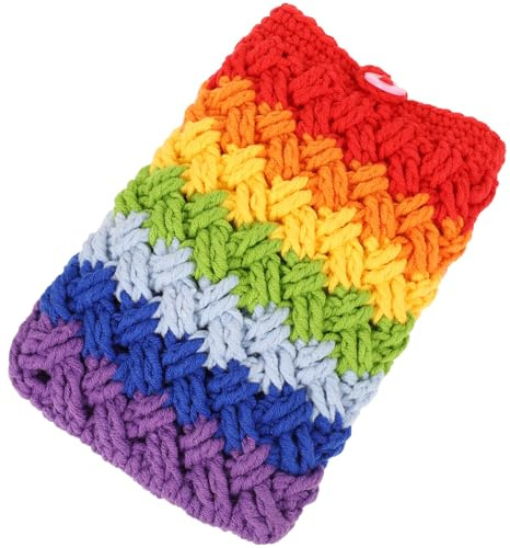 KESYOO Borsa a Tracolla per Cellulare Intrecciata a Mano Borsa Porta Telefono in Filato Colorato Tracolla Singola Contenitore di Stoccaggio Compatto per Smartphone e Piccoli Oggetti