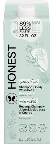 The Honest Company 2-in-1 Cleansing Shampoo + Body Wash, Gentle Enough for Baby, Dermatologist Tested, Tear-Free, Hypoallergenic, Fragrance-Free