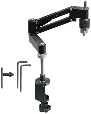 Brazo De Roscado | Roscado Manual Robusto y Preciso,Brazo de Taladro Flexible con Base en Voladizo,Para Talleres Mecánicos Carpintería Maquinado Y Industrial