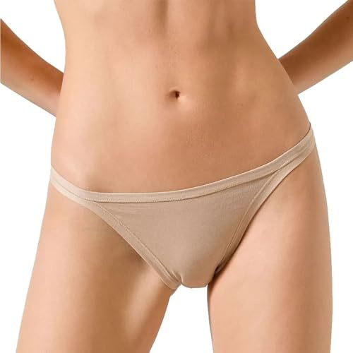 COTONELLA - Tanga in Cotone Bielastico, Bordi Extracomfort, Morbido Bielastico, Confezione da 6 Pezzi, Certificazione Oeko-Tex