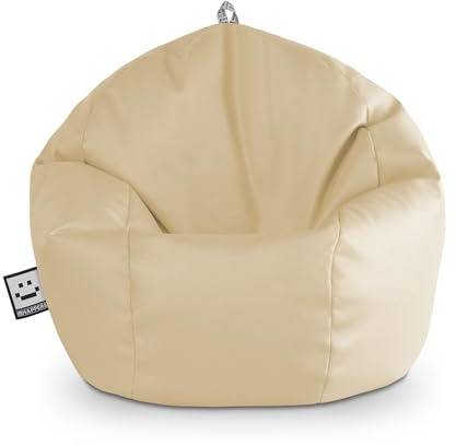 Happers Sitzsack aus Kunstleder, innen Ecru