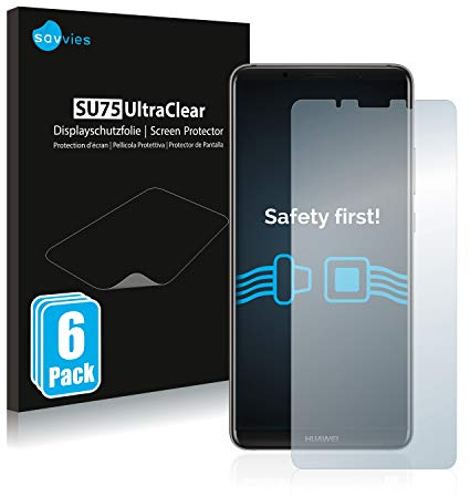 Savvies Schutzfolie für Huawei Mate 10 Pro | 6 Stück Transparenter Displayschutz Made in Germany Ultra-Klar Displayschutz-Folie