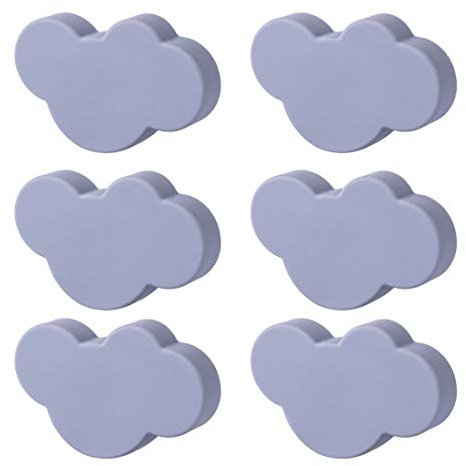 Seciie Möbelknopf Kinderzimmer, 6er Set Möbelknöpfe Schubladengriffe Möbelgriff für Schränke, Schubladen - Dunkle Wolken