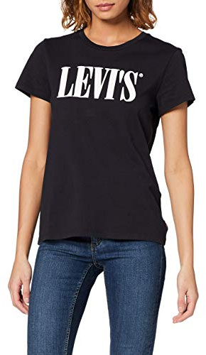 Levi's Women's The Perfect Tee- Serif Logo T-Shirt, Serif Caviar, S