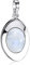 Materia Damen Anhänger Mondstein 925 Sterling Silber oval weiß rhodiniert in Schmuck Etui ka-37-ohneKette