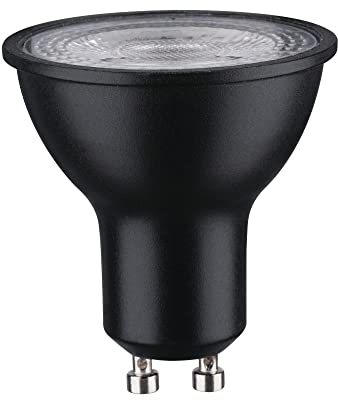 Paulmann 28751 LED Lampe Reflektor RAL9004 7W dimmbar Leuchtmittel Schwarz matt effizientes Licht Warmweiß 2700K GU10
