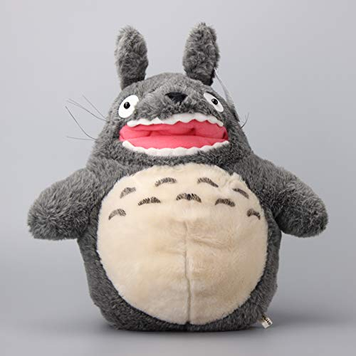 uiuoutoy Totoro Plüsch Kissen Katze Kuscheltier Stofftier Sofa Dekokissen Anime Baumwolle Spielzeugkissen Geschenk (Red Mouth Totoro)
