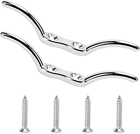 ZHANChen Belegklampe Klampe Edelstahl Bootsklampe Festmacherklampe 150mm Flaggenklampe Klampe Boot für Yachten Fahnenmasten Segelboote Markisen 2Stk mit 4Stk Schrauben