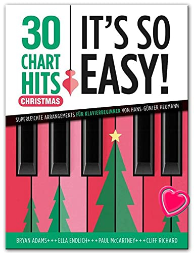 30 Chart Hits Christmas - Superleichte Arrangements für Klavierbeginner von Hans-Günter Heumann - Notenbuch mit Notenklammer