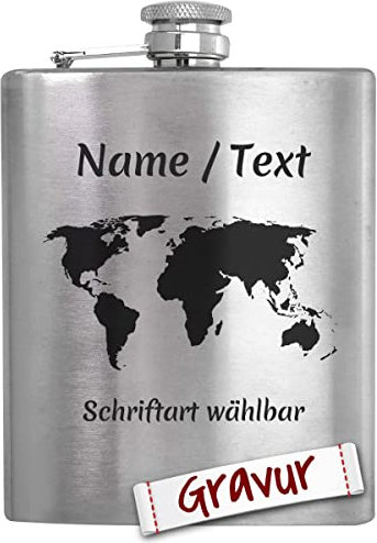 Wandern Geschenk Flachmann Set mit Gravur/Spruch personalisiert, Wanderer Geschenke für Frau, Mann, Oma, Opa, Geschenkidee zum Geburtstag, Ostern, Weihnachten, Ruhestand