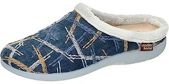 Manitu Home Damen 320077-05 Hausschuh, Blau, 42 EU