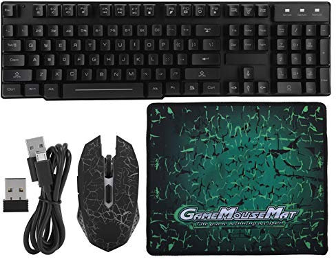 Sxhlseller Kit Tastiera Mouse Professionale Ricarica Wireless Gaming Tastiera Colorata Luminosa Set Tappetino per Mouse Tastiera per Computer Kit Mouse Tastiere da Gioco