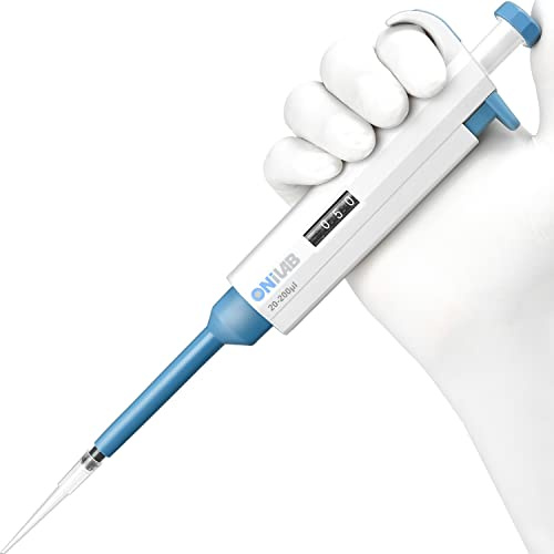 ONiLAB 20-200μl Laboratory Single Channel Pipette Scientific Laboratory Micropipette Manual Adjustable Volume, High Precision, Pipettor…